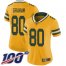 Nike Green Bay Packers #80 Jimmy Graham Yellow Womens Stitched NFL Limited Rush 100th Season Jersey