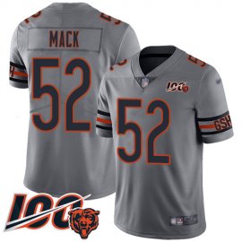 Nike Chicago Bears #52 Khalil Mack Silver Youth Stitched NFL Limited Inverted Legend 100th Season Jersey