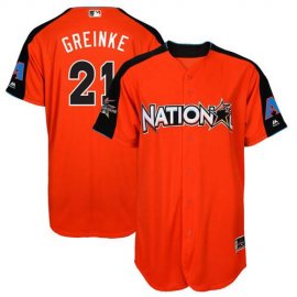 Arizona Diamondbacks #21 Zack Greinke Orange 2017 All-Star National League Stitched Youth MLB Jersey