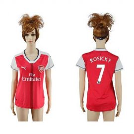 Womens Arsenal #7 Rosicky Home Soccer Club Jersey