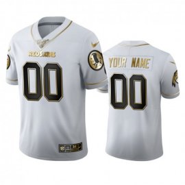 Washington Redskins Custom Mens Nike White Golden Edition Vapor Limited NFL 100 Jersey