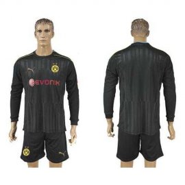 Dortmund Blank Black Goalkeeper Long Sleeves Soccer Club Jersey