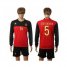 Belgium #5 Vertonghen Red Home Long Sleeves Soccer Country Jersey