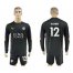 Leicester City #12 Hamer Black Goalkeeper Long Sleeves Soccer Club Jersey