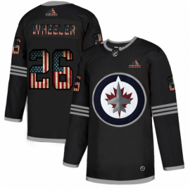 Winnipeg Jets #26 Blake Wheeler Adidas Mens Black USA Flag Limited NHL Jersey
