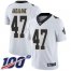Nike New Orleans Saints #47 Alex Anzalone White Mens Stitched NFL 100th Season Vapor Limited Jersey