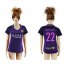 Womens Barcelona #22 Dani Alves Away Soccer Club Jersey