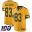 Nike Green Bay Packers #83 Marquez Valdes-Scantling Yellow Mens Stitched NFL Limited Rush 100th Season Jersey