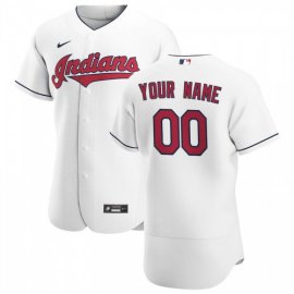 Cleveland Indians Custom Mens Nike White Home 2020 Authentic Team MLB Jersey