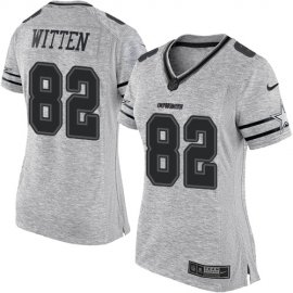 Nike Dallas Cowboys #82 Jason Witten Gray Womens Stitched NFL Limited Gridiron Gray II Jersey