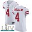 Nike San Francisco 49ers #4 Nick Mullens White Super Bowl LIV 2020 Mens Stitched NFL Vapor Untouchable Elite Jersey