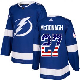 Adidas Tampa Bay Lightning #27 Ryan McDonagh Blue Home Authentic USA Flag Stitched NHL Jersey