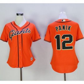 San Francisco Giants #12 Joe Panik Orange Womens Alternate Stitched MLB Jersey