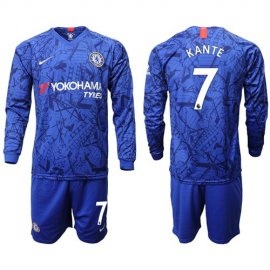 Chelsea #7 Kante Home Long Sleeves Soccer Club Jersey