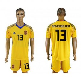 Spain #13 ARRIZABALAGA Yellow Goalkeeper 2018 FIFA World Cup Soccer Jersey