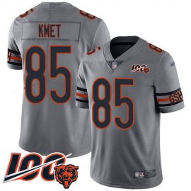 Nike Chicago Bears #85 Cole Kmet Silver Youth Stitched NFL Limited Inverted Legend 100th Season Jersey