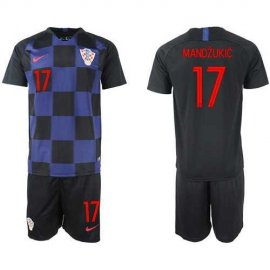 Croatia #17 Mandzukic Away Soccer Country Jersey