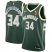 Nike Milwaukee Bucks #34 Giannis Antetokounmpo Youth 2021 NBA Finals Champions Swingman Icon Edition Jersey Green Youth
