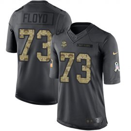 Nike Minnesota Vikings #73 Sharrif Floyd Black Mens Stitched NFL Limited 2016 Salute To Service Jersey