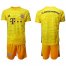 Bayern Munchen Blank Yellow Goalkeeper Soccer Club Jersey