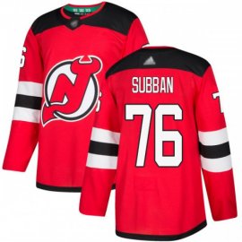 Adidas New Jersey Devils #76 P.K. Subban Red Home Authentic Stitched Youth NHL Jersey