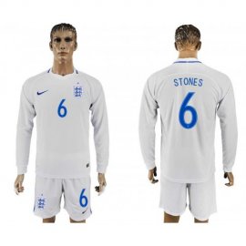 England #6 STONES Goalkeeper Home 2018 FIFA World Cup Long Sleeve Soccer Jersey