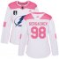 Adidas Tampa Bay Lightning #98 Mikhail Sergachev White/Pink 2022 Stanley Cup Final Patch Authentic Fashion Womens Stitched NHL Jersey Womens