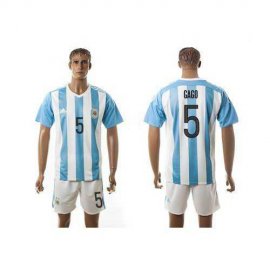Argentina #5 Gago Home Soccer Country Jersey