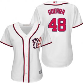 Washington Nationals #48 Javy Guerra White Home Womens Stitched MLB Jersey