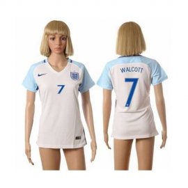 Womens England #7 Walcott Home Soccer Country Jersey