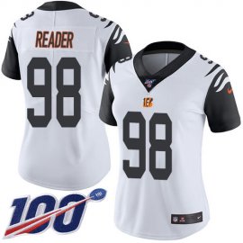 Nike Cincinnati Bengals #98 D.J. Reader White Womens Stitched NFL Limited Rush 100th Season Jersey