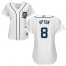 Detroit Tigers #8 Justin Upton White Home Womens Stitched MLB Jersey
