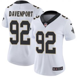 Nike New Orleans Saints #92 Marcus Davenport White Womens Stitched NFL Vapor Untouchable Limited Jersey