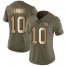 Nike New York Giants #10 Eli Manning Olive/Gold Womens Stitched NFL Limited 2017 Salute to Service Jersey