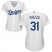 Los Angeles Dodgers #31 Mike Piazza White Home Womens Stitched MLB Jersey
