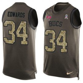 Nike Tampa Bay Buccaneers #34 Mike Edwards Green Mens Stitched NFL Limited Salute To Service Tank Top Jersey