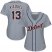 Detroit Tigers #13 Omar Vizquel Grey Road Womens Stitched MLB Jersey