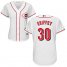 Cincinnati Reds #30 Ken Griffey White Home Womens Stitched MLB Jersey