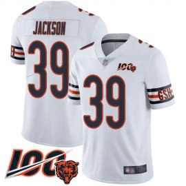 Nike Chicago Bears #39 Eddie Jackson White Mens Stitched NFL 100th Season Vapor Limited Jersey