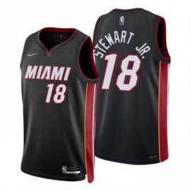 Nike Miami Heat #18 D.J.Stewart Jr. Black Mens 2021-22 NBA 75th Anniversary Diamond Swingman Jersey – Icon Edition Mens