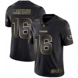 Nike San Francisco 49ers #16 Joe Montana Black/Gold Mens Stitched NFL Vapor Untouchable Limited Jersey