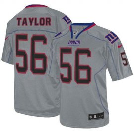 Nike New York Giants #56 Lawrence Taylor Lights Out Grey Mens Stitched NFL Elite Jersey
