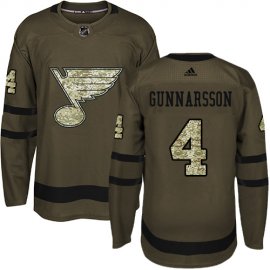 Adidas St. Louis Blues #4 Carl Gunnarsson Green Salute to Service Stitched NHL Jersey