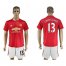 Manchester United #13 Lindegaard Red Home Soccer Club Jersey