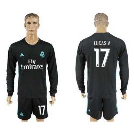 Real Madrid #17 Lucas.V Away Long Sleeves Soccer Club Jersey