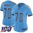 Nike Tennessee Titans #70 Ty Sambrailo Light Blue Alternate Womens Stitched NFL 100th Season Vapor Untouchable Limited Jersey