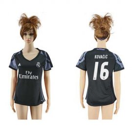 Womens Real Madrid #16 Kovacic Sec Away Soccer Club Jersey