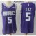 Nike Sacramento Kings #5 DeAaron Fox Purple NBA Authentic Icon Edition Jersey