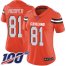 Nike Cleveland Browns #81 Austin Hooper Orange Alternate Womens Stitched NFL 100th Season Vapor Untouchable Limited Jersey