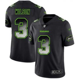 Nike Seattle Seahawks #3 Russell Wilson Black Mens Stitched NFL Vapor Untouchable Limited Smoke Fashion Jersey
